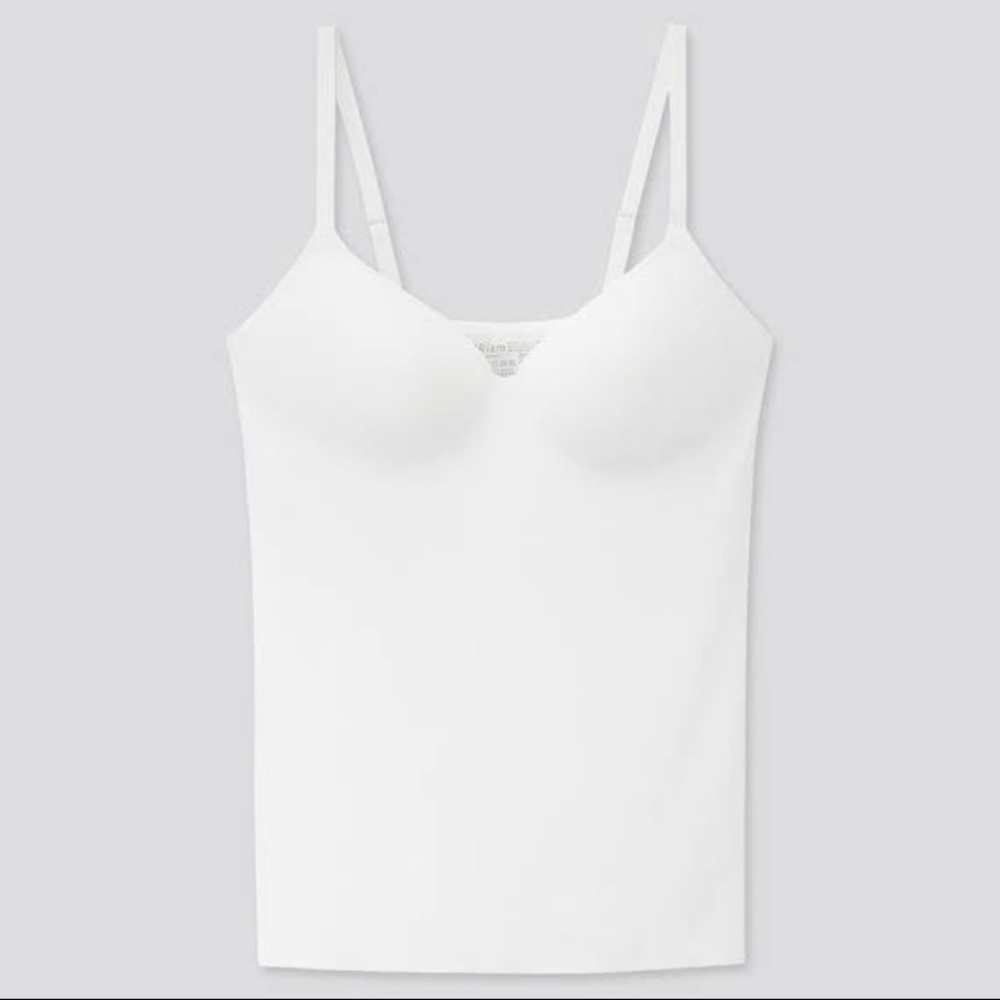 UNIQLO V-Neck White Spaghetti Strap Cami